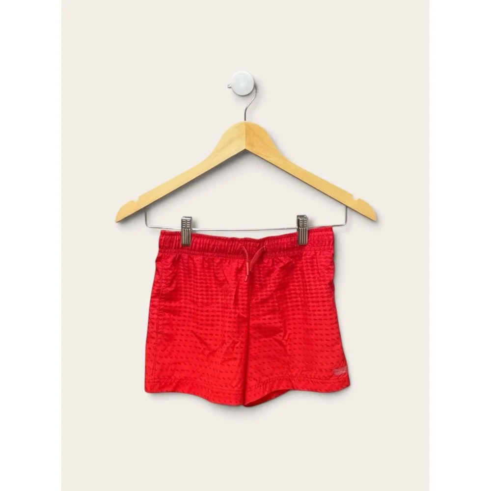 Athletic Works Boys Soccer Shorts Brilliant Red Diamond Pattern Size M 8 NWT